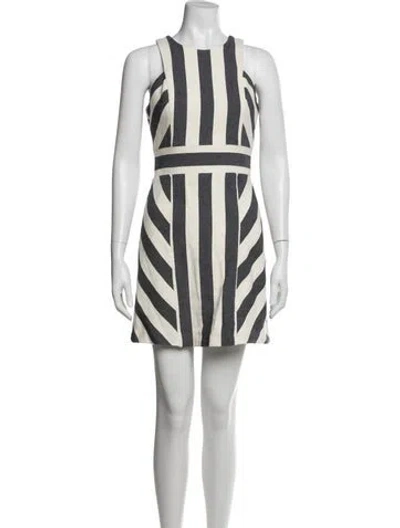 Pre-owned Milly Striped Mini Dress In Blue/neutrals