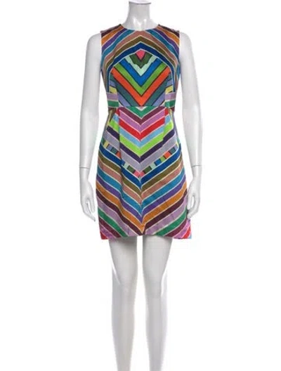 Pre-owned Milly Striped Mini Dress In Blue/purple
