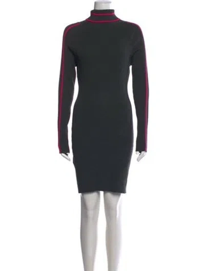 Pre-owned Milly Striped Mini Dress In Gray