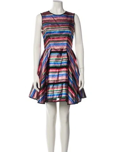 Pre-owned Milly Striped Mini Dress In Multi