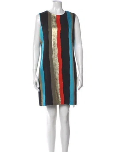 Pre-owned Milly Striped Mini Dress In Multi