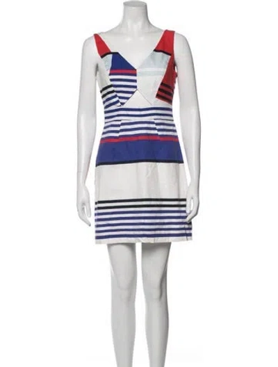 Pre-owned Milly Striped Mini Dress In Multi