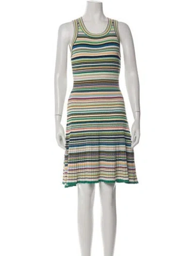 Pre-owned Milly Striped Mini Dress In Multicolor