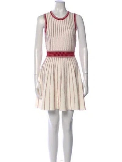 Pre-owned Milly Striped Mini Dress In Neutral