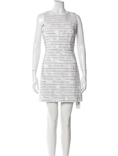 Pre-owned Milly Striped Mini Dress In Neutral