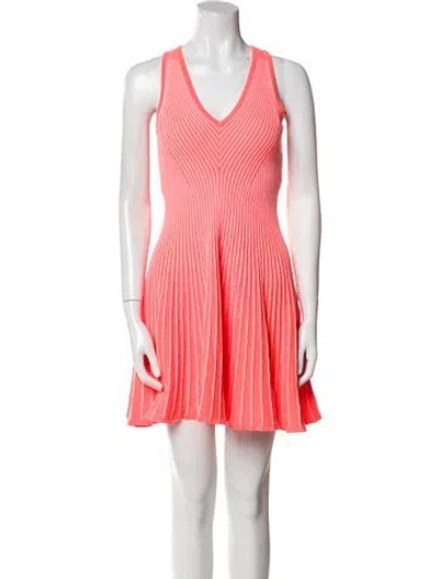 Pre-owned Milly Striped Mini Dress In Orange