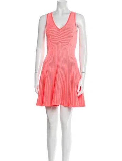 Pre-owned Milly Striped Mini Dress In Orange