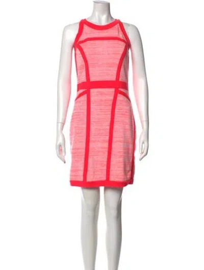 Pre-owned Milly Striped Mini Dress In Pink