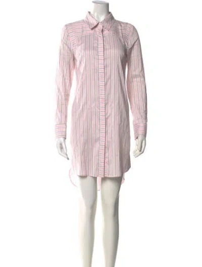 Pre-owned Milly Striped Mini Dress In Pink