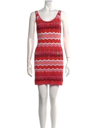 Pre-owned Milly Striped Mini Dress In Pink