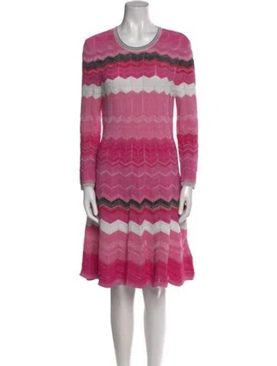 Pre-owned Milly Striped Mini Dress In Pink