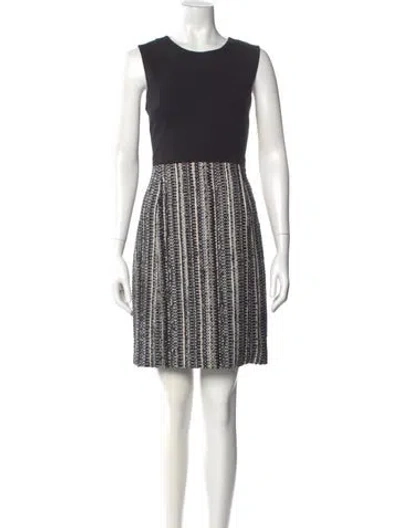 Pre-owned Milly Striped Mini Dress W/ Tags In Black