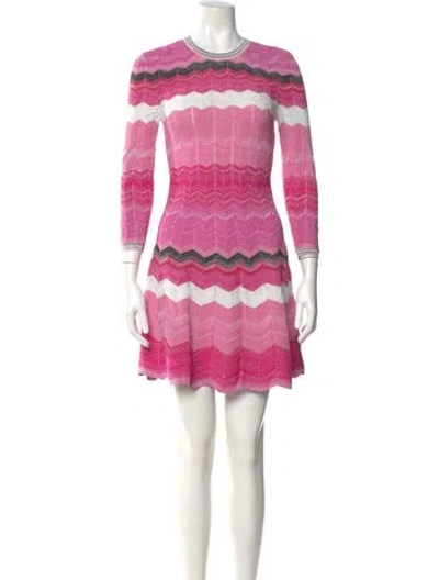 Pre-owned Milly Striped Mini Dress W/ Tags In Pink