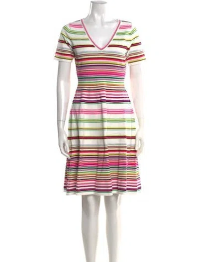 Pre-owned Milly Striped Mini Dress In White