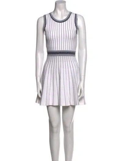 Pre-owned Milly Striped Mini Dress In White