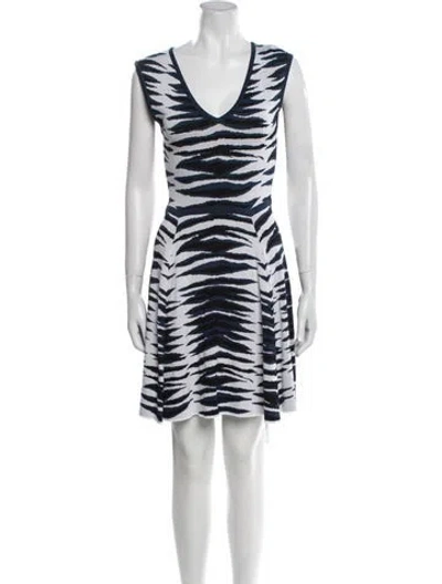 Pre-owned Milly Striped Mini Dress In White