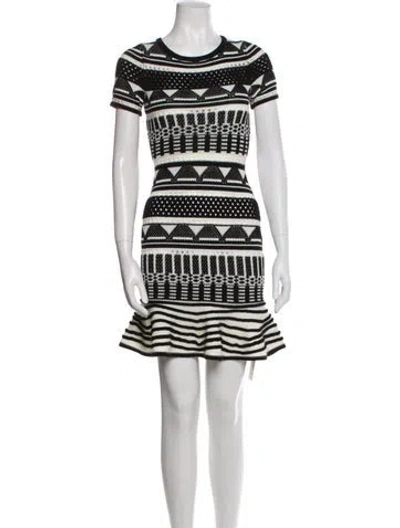 Pre-owned Milly Striped Mini Dress In White