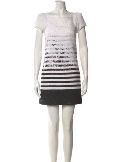 Pre-owned Milly Striped Mini Dress In White