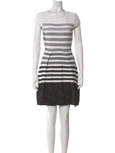 Pre-owned Milly Striped Mini Dress In White