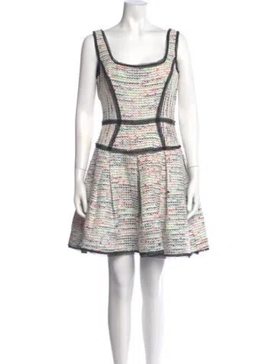 Pre-owned Milly Striped Mini Dress In White