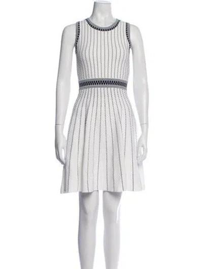 Pre-owned Milly Striped Mini Dress In White
