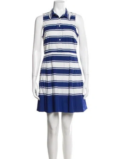 Pre-owned Milly Striped Mini Dress In White