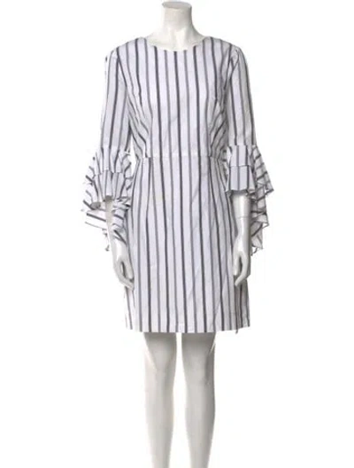 Pre-owned Milly Striped Mini Dress In White