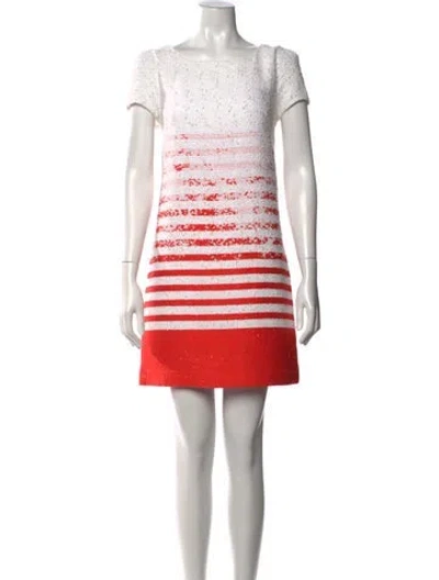 Pre-owned Milly Striped Mini Dress In White