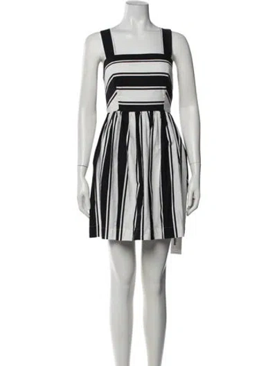 Pre-owned Milly Striped Mini Dress In White