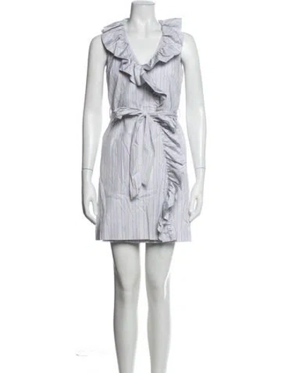 Pre-owned Milly Striped Mini Dress In White