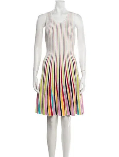 Pre-owned Milly Striped Mini Dress In White