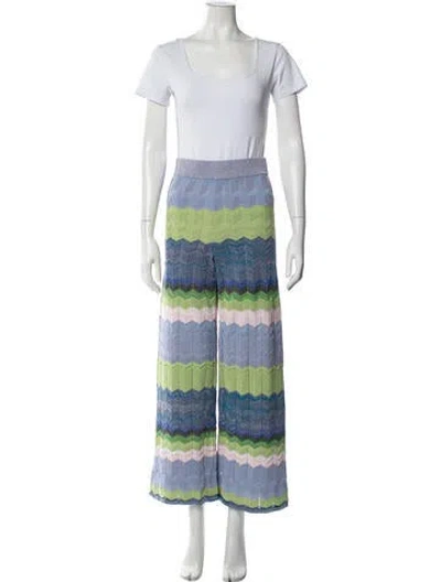 Pre-owned Milly Striped Pant Set In Metallic/purple