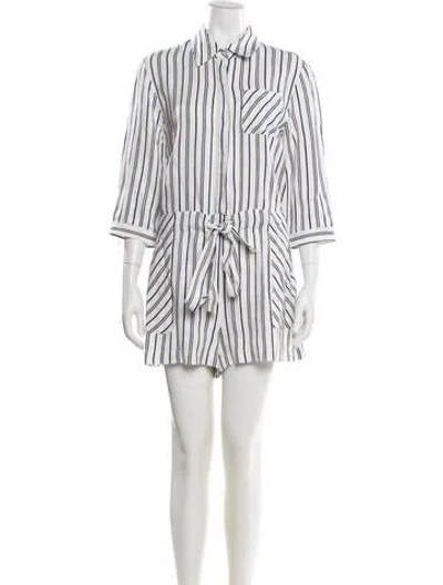 Pre-owned Milly Striped Romper In Neutral