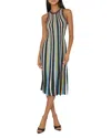 Milly Stripe Halter Knit Midi Dress In Multi