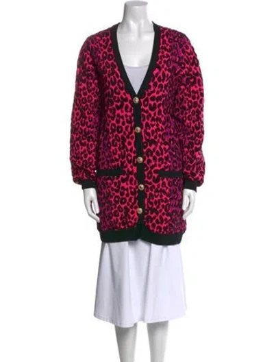 Pre-owned Milly Striped V-neck Sweater In Pink