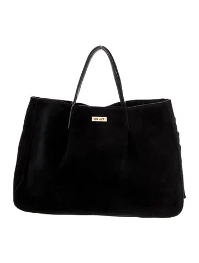 Pre-owned Milly Suede Tote In Black
