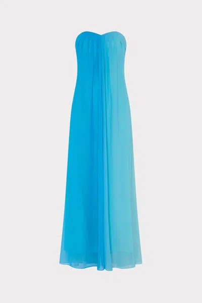 Milly Sunset Stripe Strapless Maxi Dress