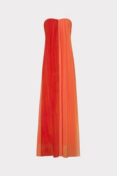 Milly Sunset Stripe Strapless Maxi Dress