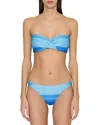 Milly Sunset Stripe Twist Bandeau Bikini Top In Blue