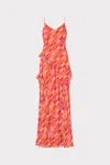 Milly Sunset Tile Ruffle Maxi Dress
