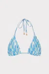Milly Sunset Tile Triangle Bikini Top In Blue