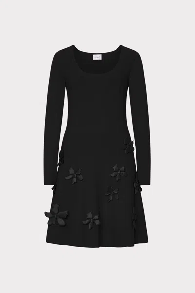 Milly Susan Scoop Neck Mini Dress In Black