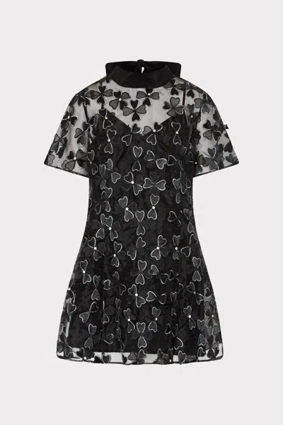 Milly Susie Organza Mini Dress In Black