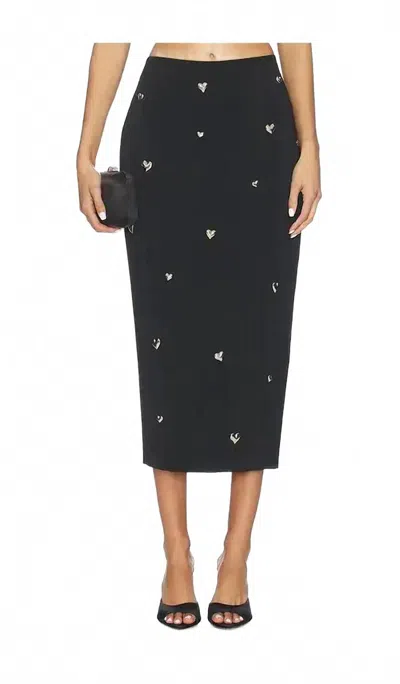 Milly Syra Heart Applique Maxi Skirt In Black