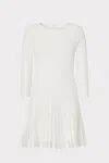 Milly Tabitha Sheer Godet Mini Dress In Ecru