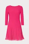 Shop Milly Tabitha Sheer Godet Mini Dress In  Pink