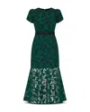 Milly Tahlia Tulip Garden Lace Midi Dress In Green