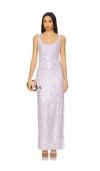 Milly Tatum Stretch Shimmer Sequins Maxi Dress In Lavender