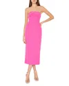 Milly Taylor Triangle Pleat Cady Midi Dress In Pink
