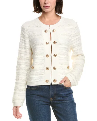 Milly Textured Knit Wool-blend Cardigan In Multi